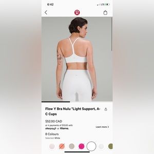 Lululemon sports bra “flow Y bra Nulu”